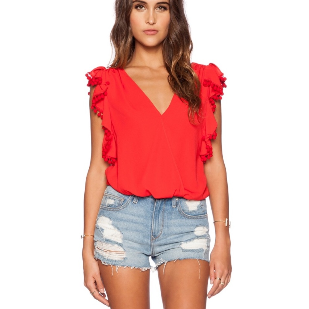 Joy Han Dorothy top cherry red